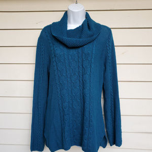 Jeanne Pierre Cable Knit Tunic Sweater